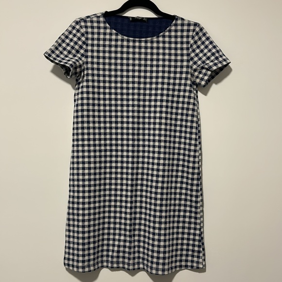Mango white and navy blue checkered dress - Picture 4 of 5